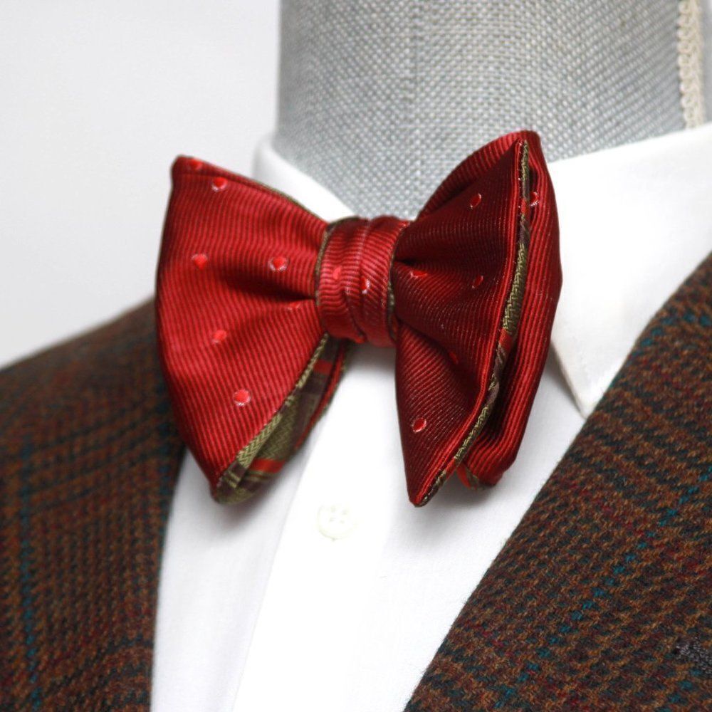 Men's Self-tied Bow‎ Tie 100%Silk Big Butterfly Reversible S696